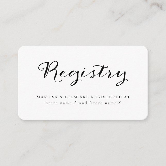 Cartes d'enregistrement Mariage Elegant Black Stri (Devant)
