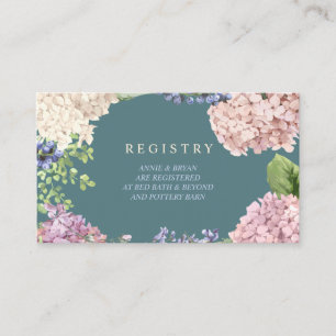 Cartes d'enregistrement Mariage élégantes Hydrange