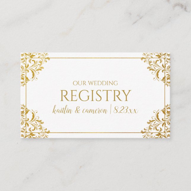 Cartes d'enregistrement mariages - Nadine - Faux G (Devant)