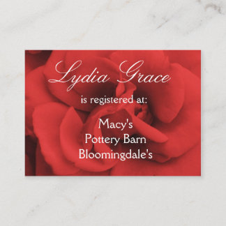 Cartes d'enregistrement Mariages Red Rose Petals