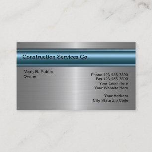 Cartes d'entreprise de construction
