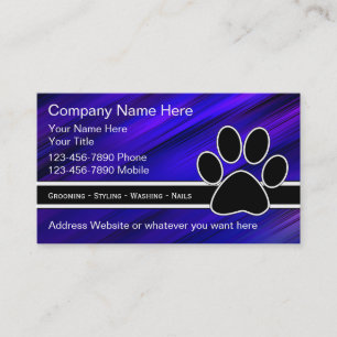 Cartes d'entreprise de services d'animal familier