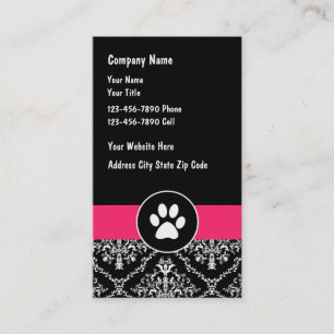 Cartes d'entreprise de services d'animal familier
