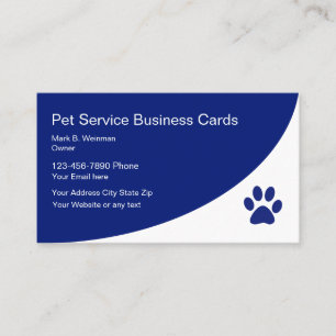 Cartes d'entreprise de services d'animal familier