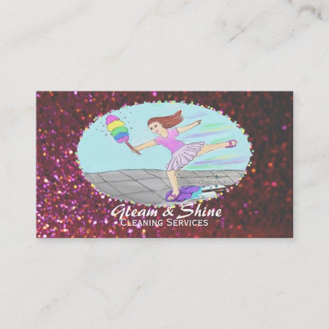 Cartes d'entreprise de services de nettoyage (Devant)