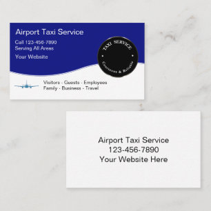 Cartes d'entreprise de services de taxi d'aéroport