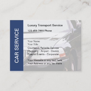 Cartes d'entreprise de services de voiture de taxi