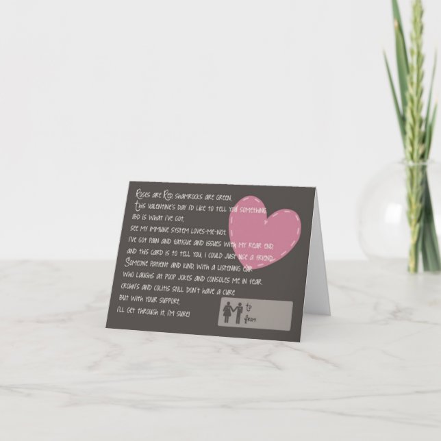 Cartes des Valentines de Crohn et de colite (Devant)