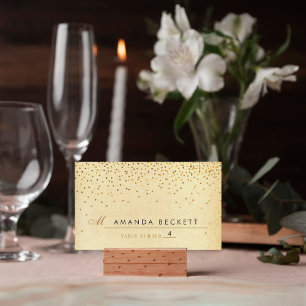 Cartes d'Escort Mariage Glam Gold Confetti vintage