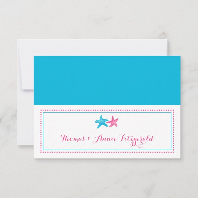 Cartes d'escorte de mariage d'étoiles de mer (Devant)