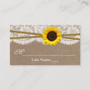 Cartes d'escorte Mariage de tournesol rustique