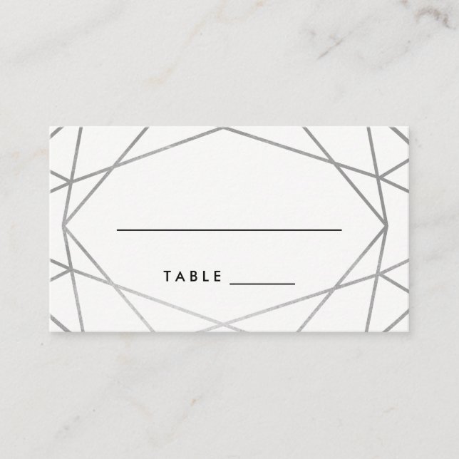 Cartes d'escorte Mariage géométrique en argent (Devant)