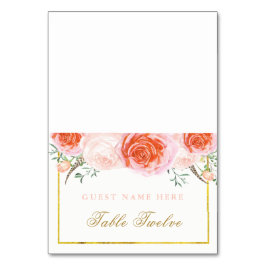 Cartes d'escorte romantiques et corail rose