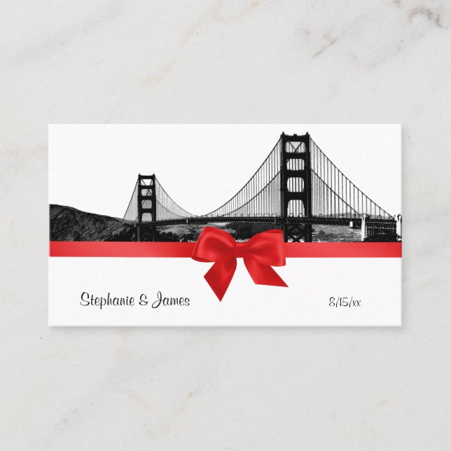 Cartes d'escorte rouge San Fran Skyline Etched BW (Devant)