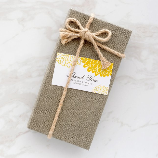 Cartes d'étiquettes de Merci jaune blanc (Créateur téléchargé)