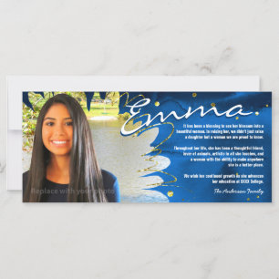 Cartes d'études personnalisées Bleu & Or