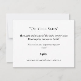 Cartes d'exposition d'art personnalisables Étiquet