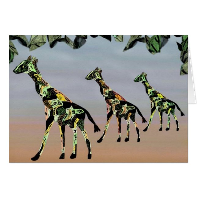 Cartes d'habitat de famille de girafes (Devant Horizontal)