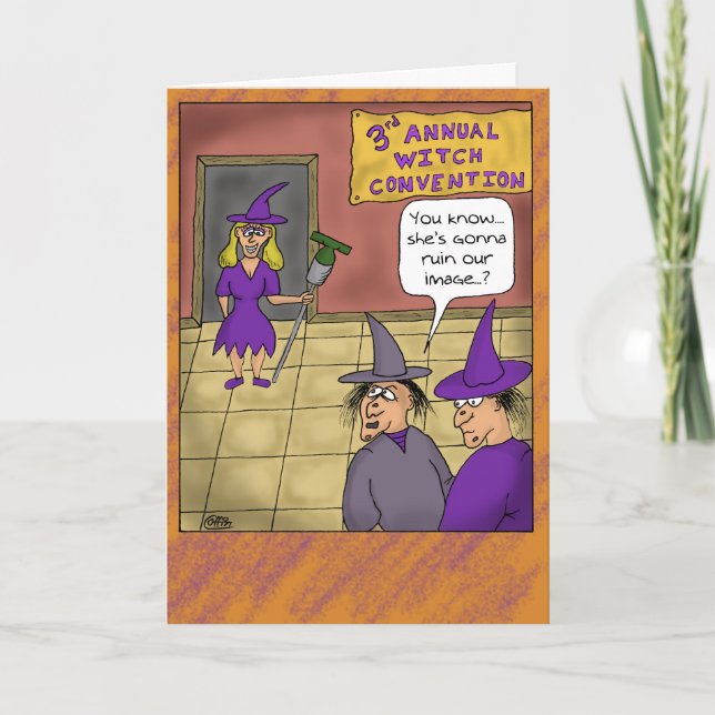 Cartes d'Halloween amusantes : Convention de sorci (Devant)