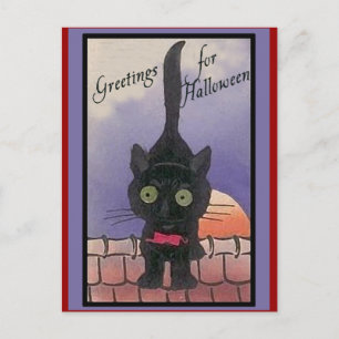 Cartes d'Halloween Chat Noir Cute