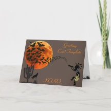 Cartes d'Halloween Kokopelli Chauves-souris volant