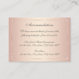 Cartes d'hébergement élégantes pour Mariage Blush