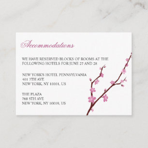 Cartes d'hébergement Mariage Cherry Blossom