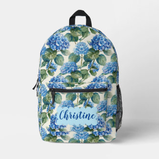 Cartes d'hydrangées bleues Sac à dos personnalisé