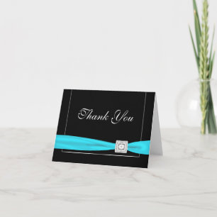 Cartes Diamond Turquoise Bleu Noir Merci