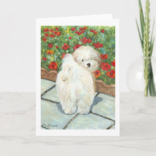 Cartes d'imprimerie d'art de Chiens et de Poppies 