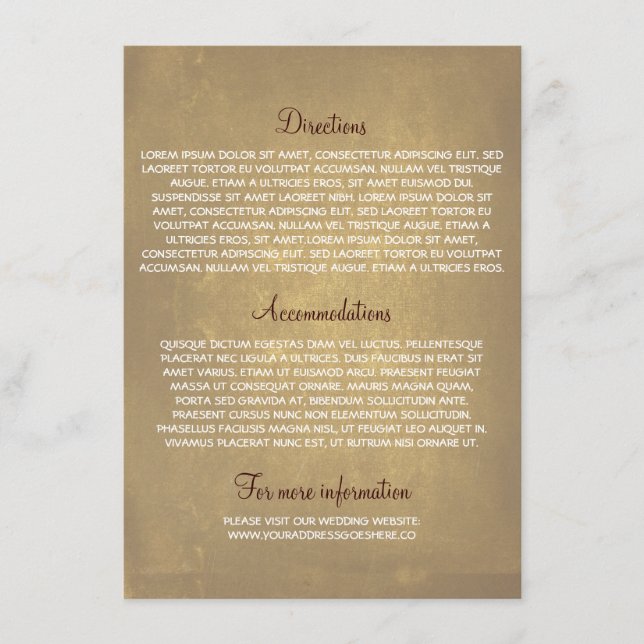 Cartes d'information mariage avec chêne (Devant)