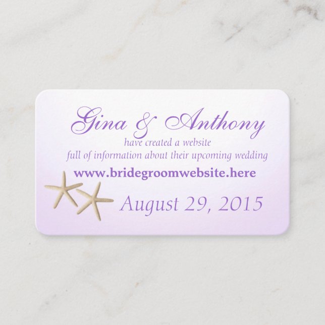 Cartes d'information sur la mer Hydrangea Purple (Devant)