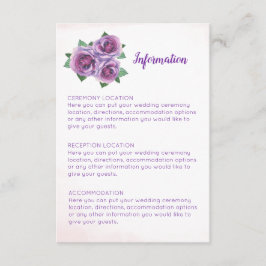 Cartes d'information sur le Mariage du bouquet de 