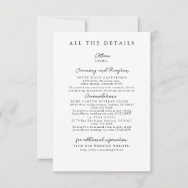 Cartes d'insertion de détails de mariage simples m
