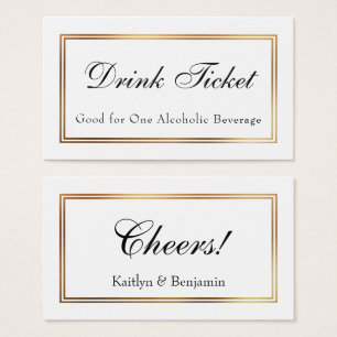 Cartes d'insertion de tickets pour boissons blanch