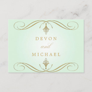 Cartes d'intervention Mariage de vent vert et d'or