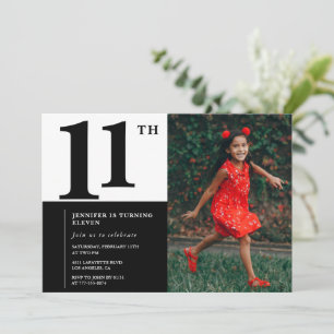 Cartes d'invitation 11ème anniversaire Élégant Chi