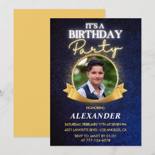 Cartes d'invitation 16 ans homme Élégant Chic