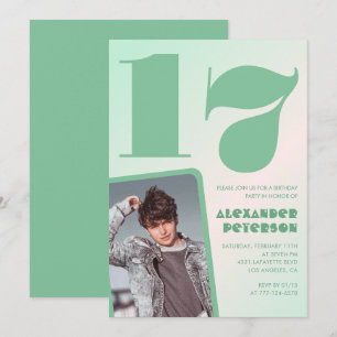 Cartes d'invitation 17ème anniversaire garçon dégr