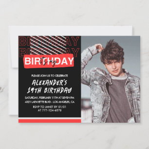 Cartes d'invitation 19ème anniversaire homme Photo