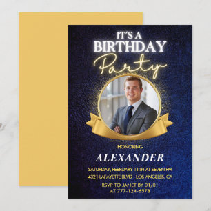 Cartes d'invitation 25e anniversaire Homme Badge P
