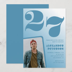 Cartes d'invitation 27ème anniversaire garçon dégr