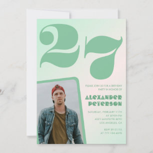 Cartes d'invitation 27ème anniversaire garçon dégr