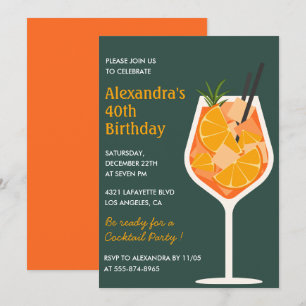 Cartes d'invitation 40 ans Cocktail Élégant Modern