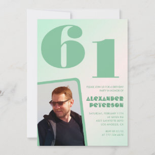 Cartes d'invitation 61e anniversaire garçon photo 
