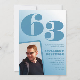 Cartes d'invitation 63ème anniversaire homme dégra