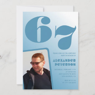 Cartes d'invitation 67e anniversaire homme dégradé