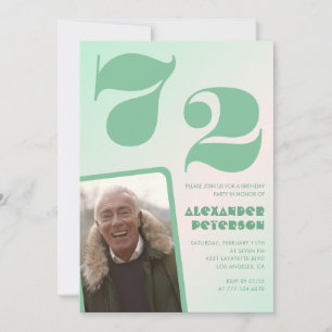 Cartes d'invitation 72ème anniversaire garçon phot