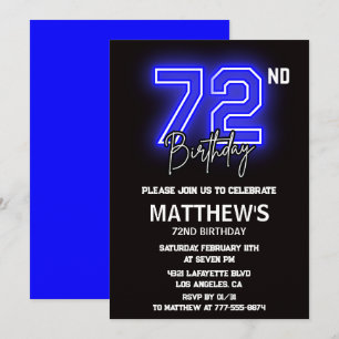 Cartes d'invitation 72ème anniversaire Hommes Spor