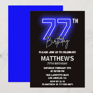 Cartes d'invitation 77e anniversaire Homme Sport N